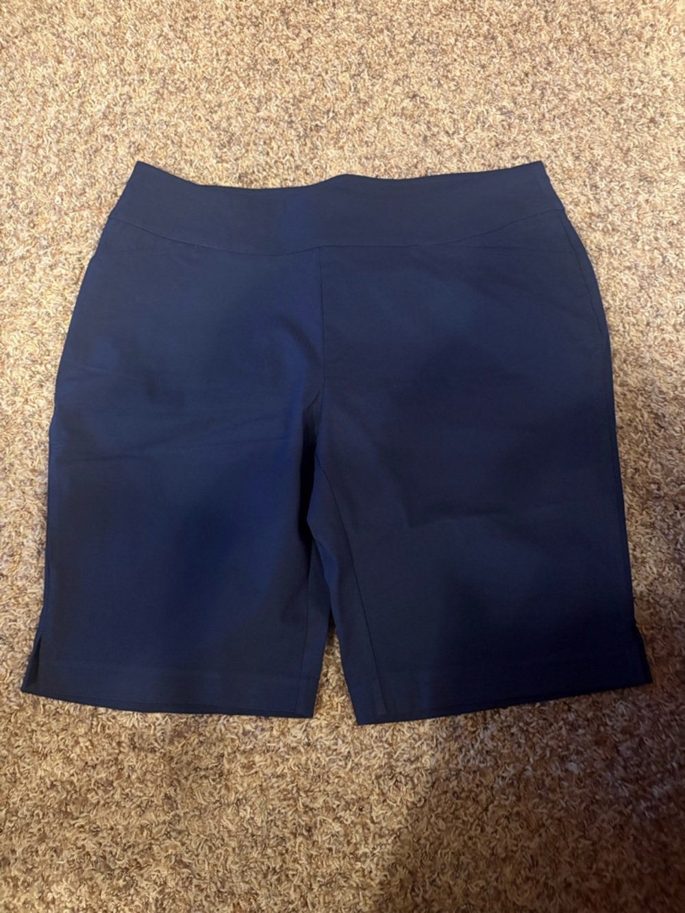 Belle by Kim Gravel Navy Stretch Bermuda Shorts